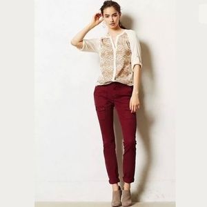 Anthropologie Pilcro Tiri Skinny Cargo in WINE